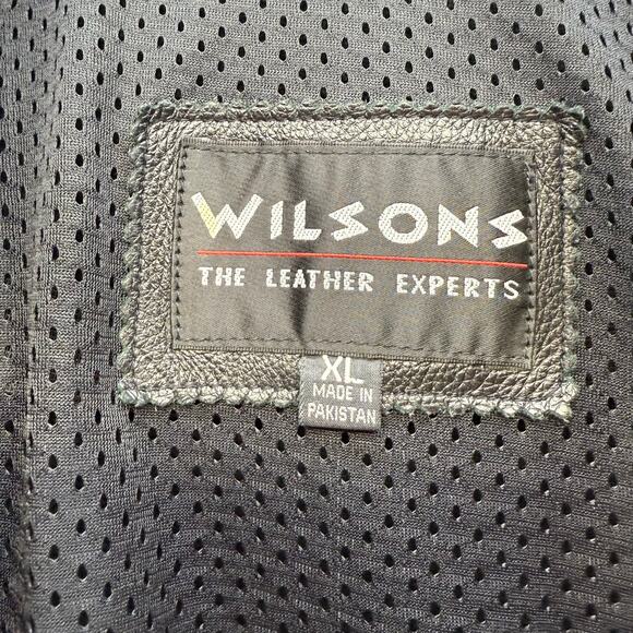 Wilson Leather Moto Racer Jacket Men's XL Black Priest Collar Biker Jacket - Picture 10 of 16